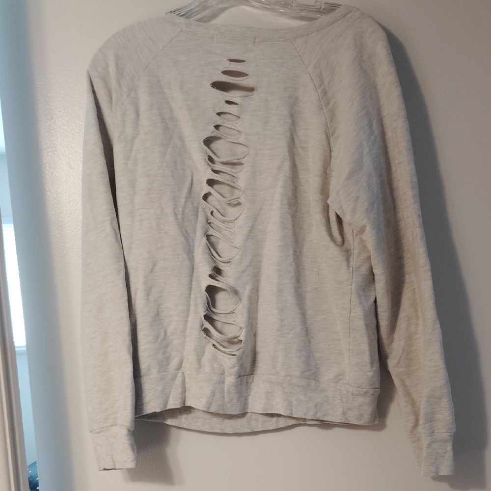 Forever 21 Light Gray Sweater with Back Cutouts